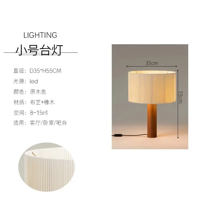 Wabi-Sabi Solid Wood Table Lamp