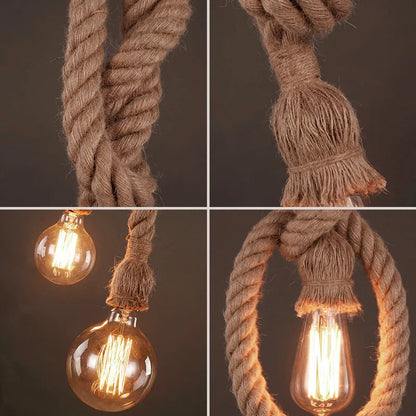 Vintage Hemp Rope Pendant Light