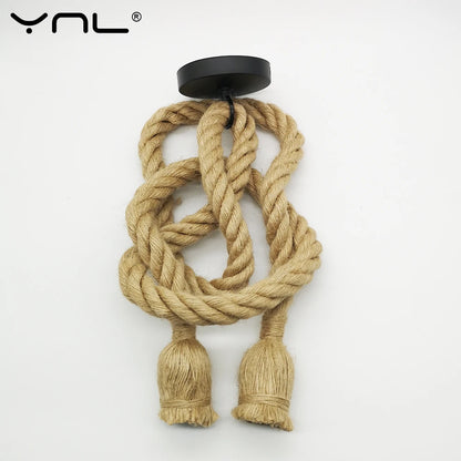 Vintage Hemp Rope Pendant Light