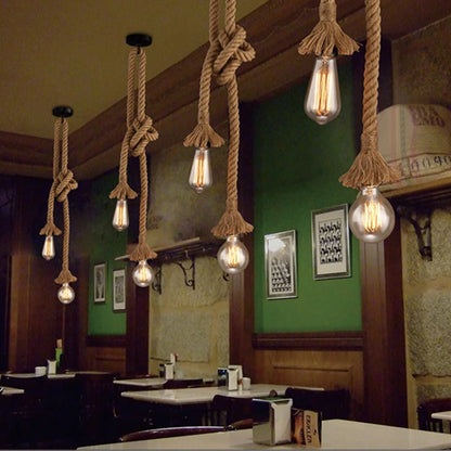 Vintage Hemp Rope Pendant Light