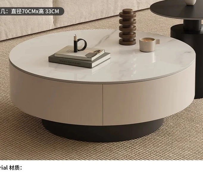 Modern Round Storage Coffee Table Set