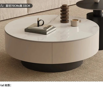 Modern Round Storage Coffee Table Set