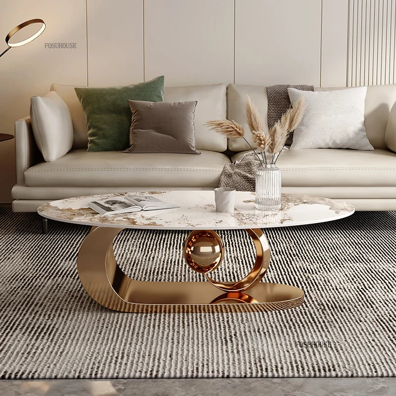 Luxury Modern Oval Coffee Table