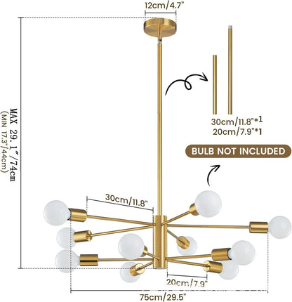 Modern Gold & Black Chandelier