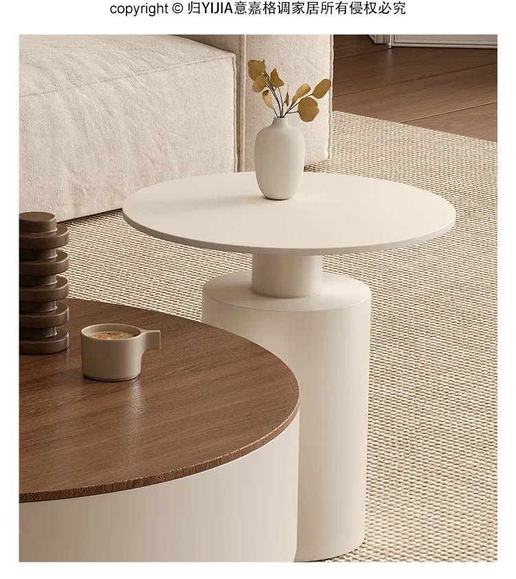 Modern Round Storage Coffee Table Set