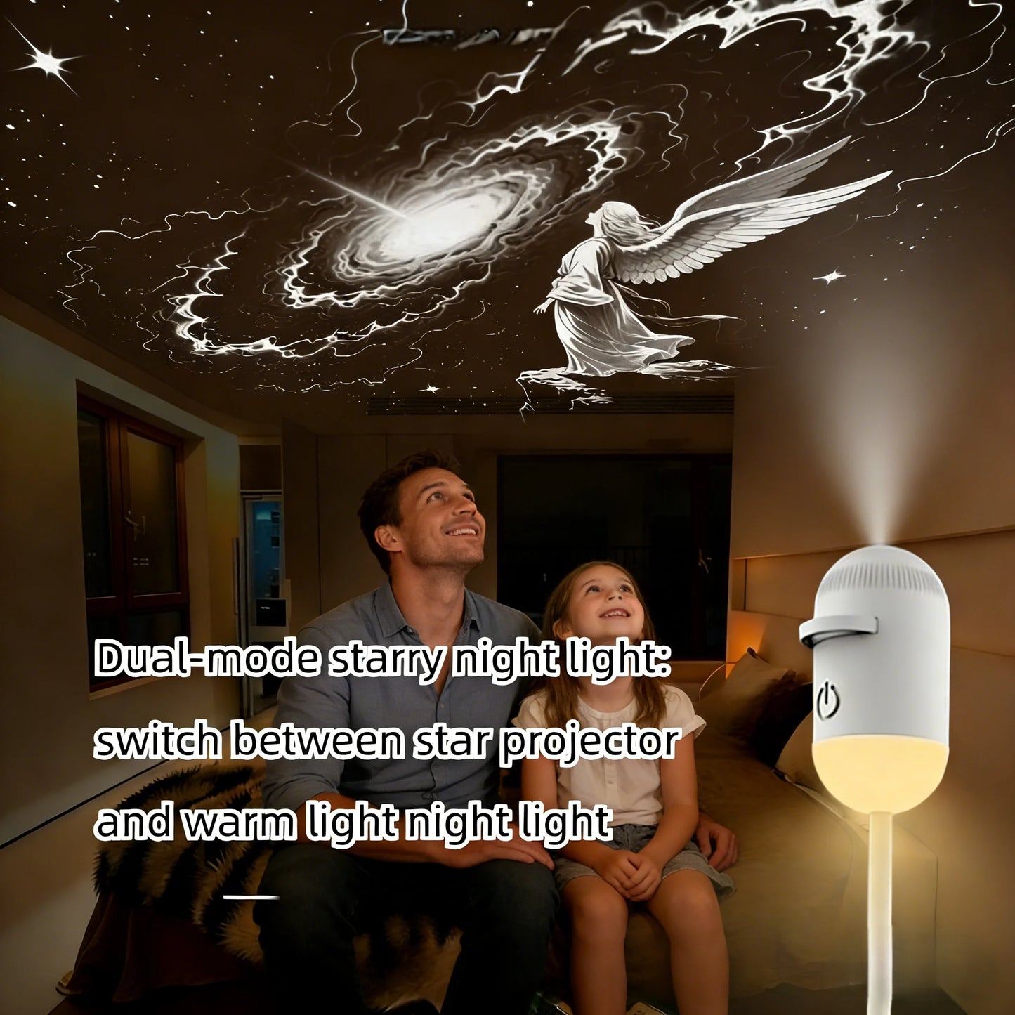2-in-1 Mini Galaxy Star Projector Night Light