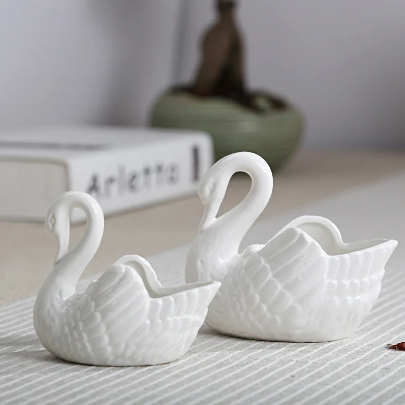 Ceramic Swan Decor Holder