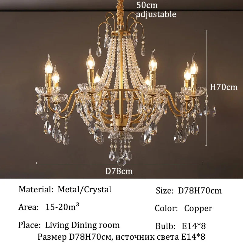 French Luxury Crystal Pendant Light