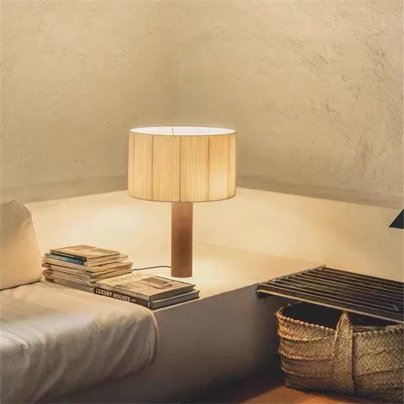 Wabi-Sabi Solid Wood Table Lamp