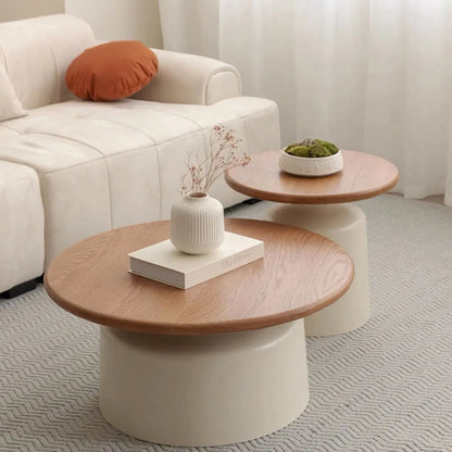 Cream Round Coffee Table Set