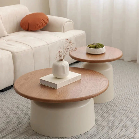 Cream Round Coffee Table Set