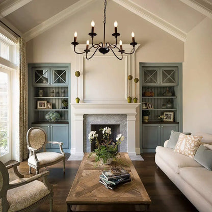 Vintage Black & Gold Chandelier