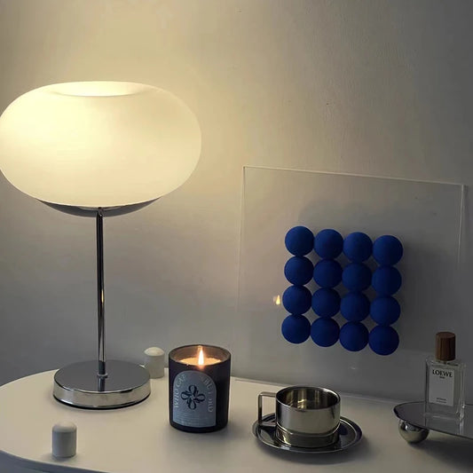 Modern White Glass Table Lamp