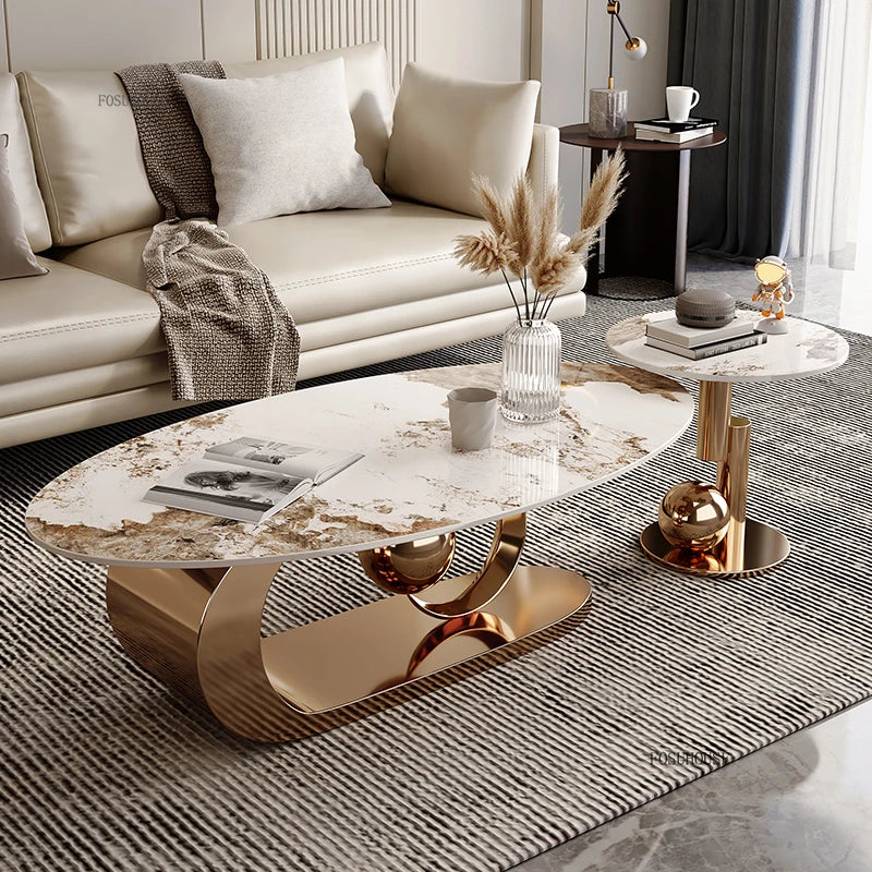 Luxury Modern Oval Coffee Table