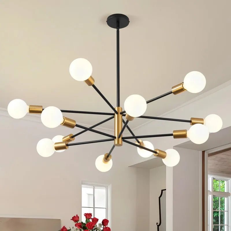Modern Gold & Black Chandelier