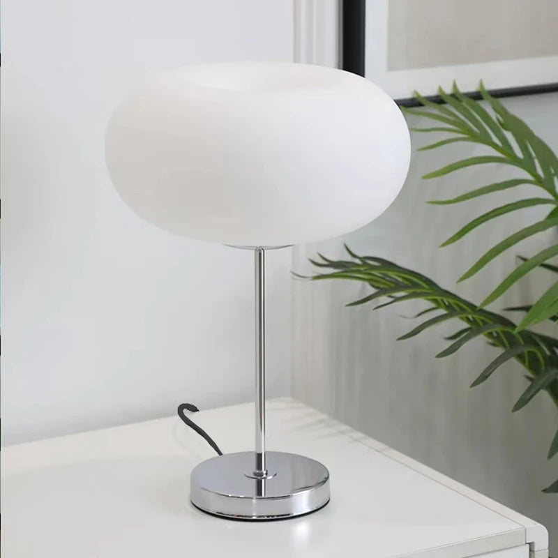 Modern White Glass Table Lamp