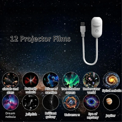 2-in-1 Mini Galaxy Star Projector Night Light