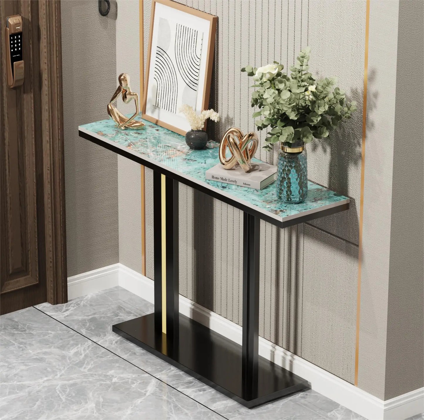 Black & Gold Marble Console Table