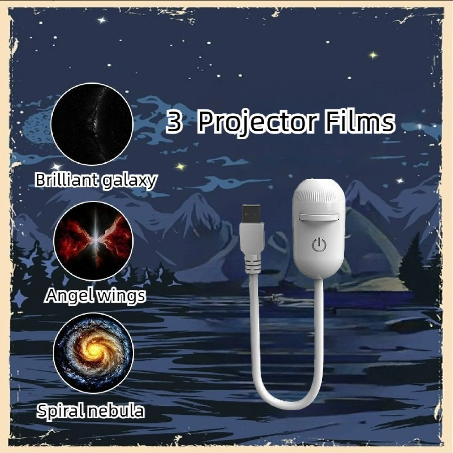 2-in-1 Mini Galaxy Star Projector Night Light