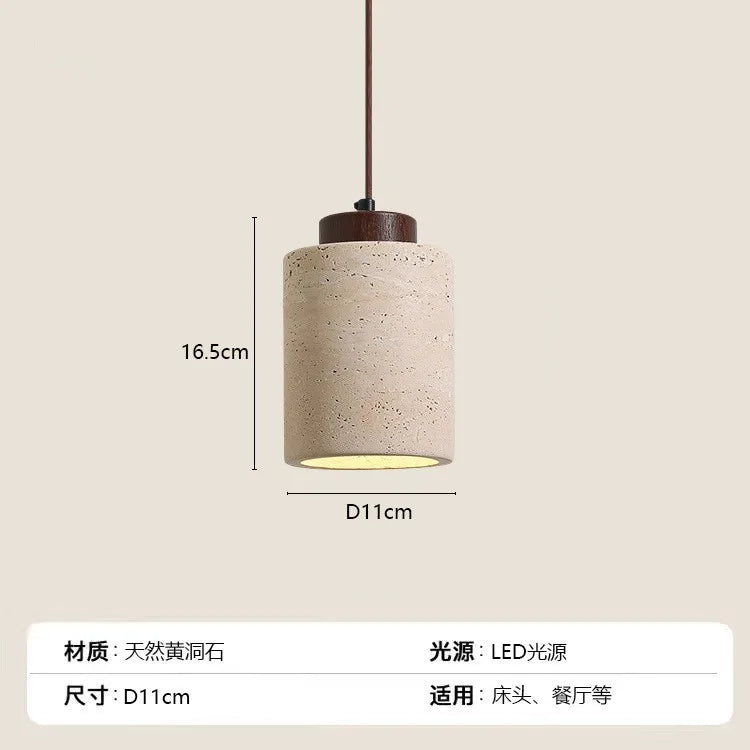 Modern Travertine Stone Pendant Light
