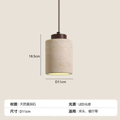 Modern Travertine Stone Pendant Light