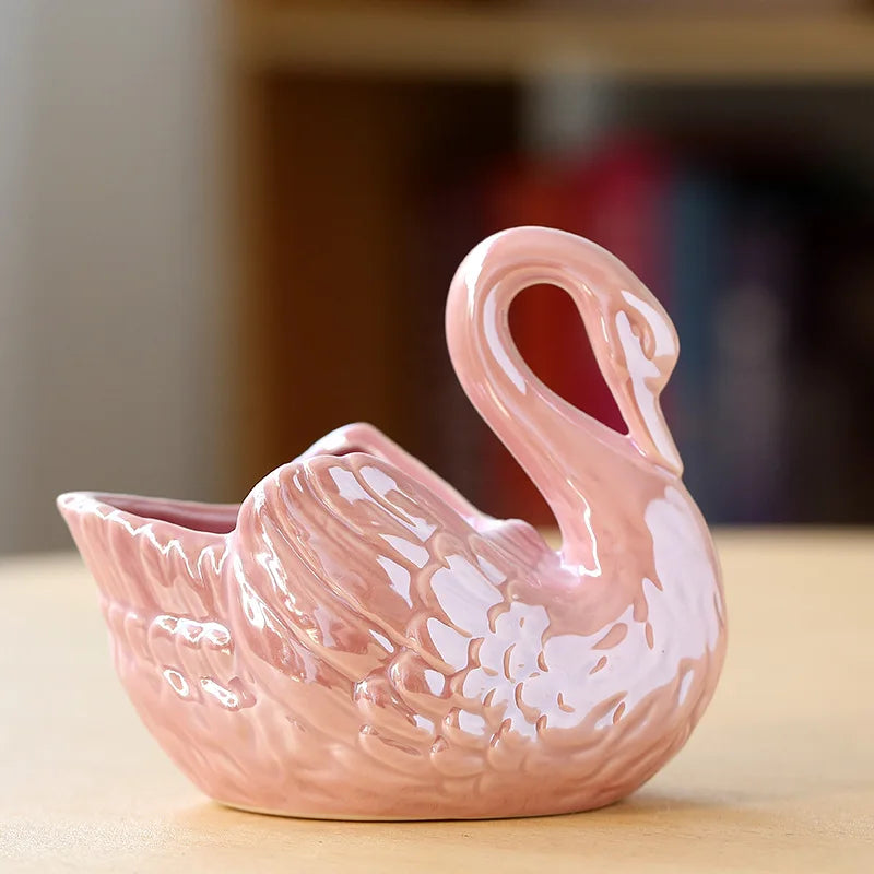 Ceramic Swan Decor Holder