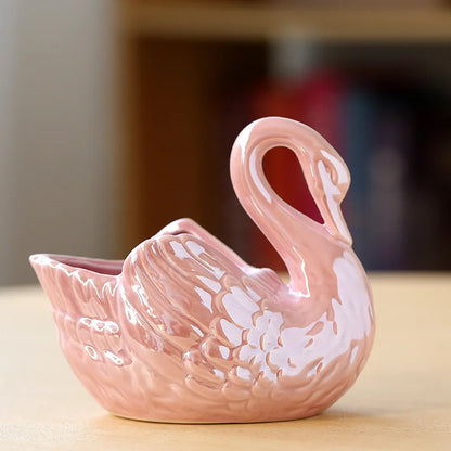 Ceramic Swan Decor Holder