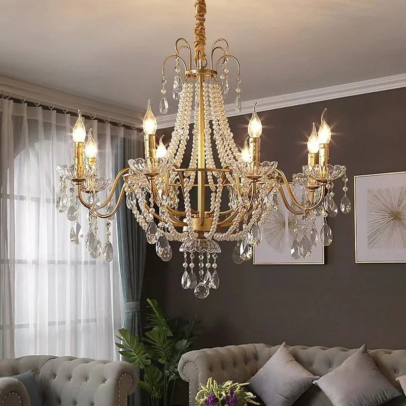 French Luxury Crystal Pendant Light