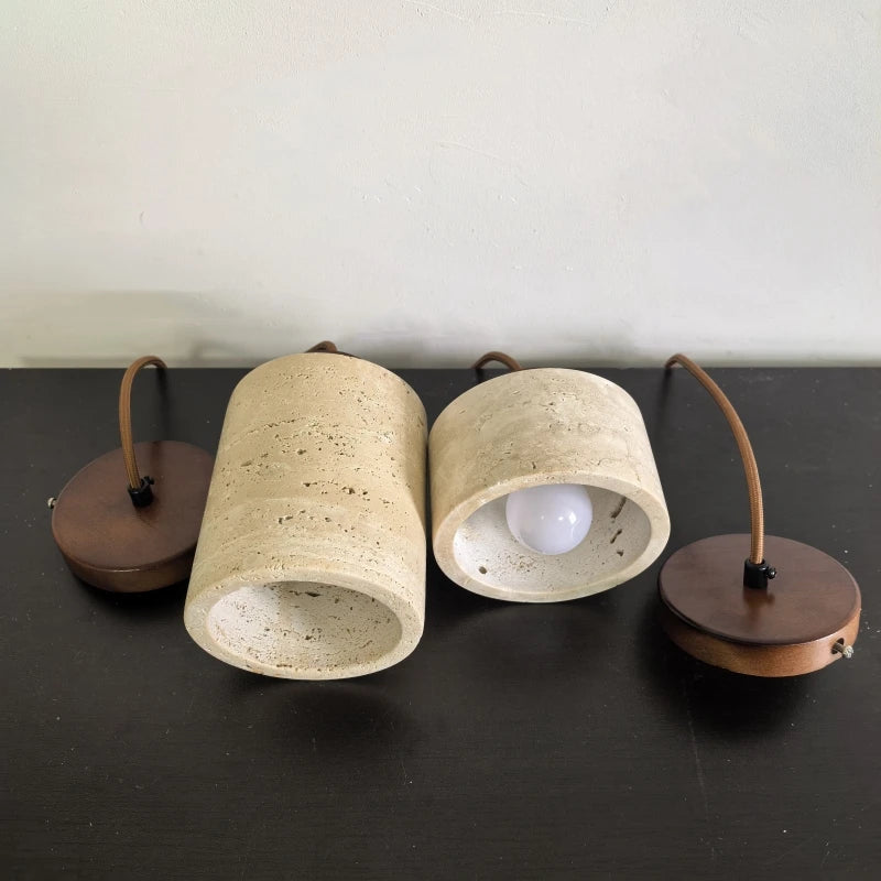 Modern Travertine Stone Pendant Light