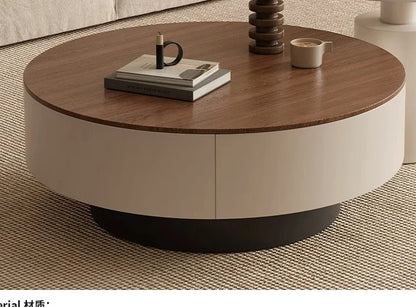 Modern Round Storage Coffee Table Set