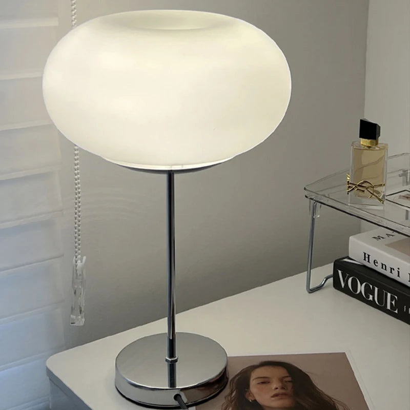 Modern White Glass Table Lamp