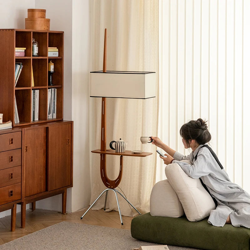 Solid Wood Retro Floor Lamp