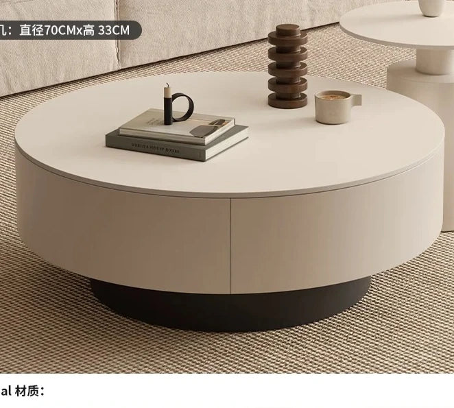Modern Round Storage Coffee Table Set