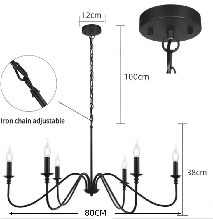 Vintage Black & Gold Chandelier