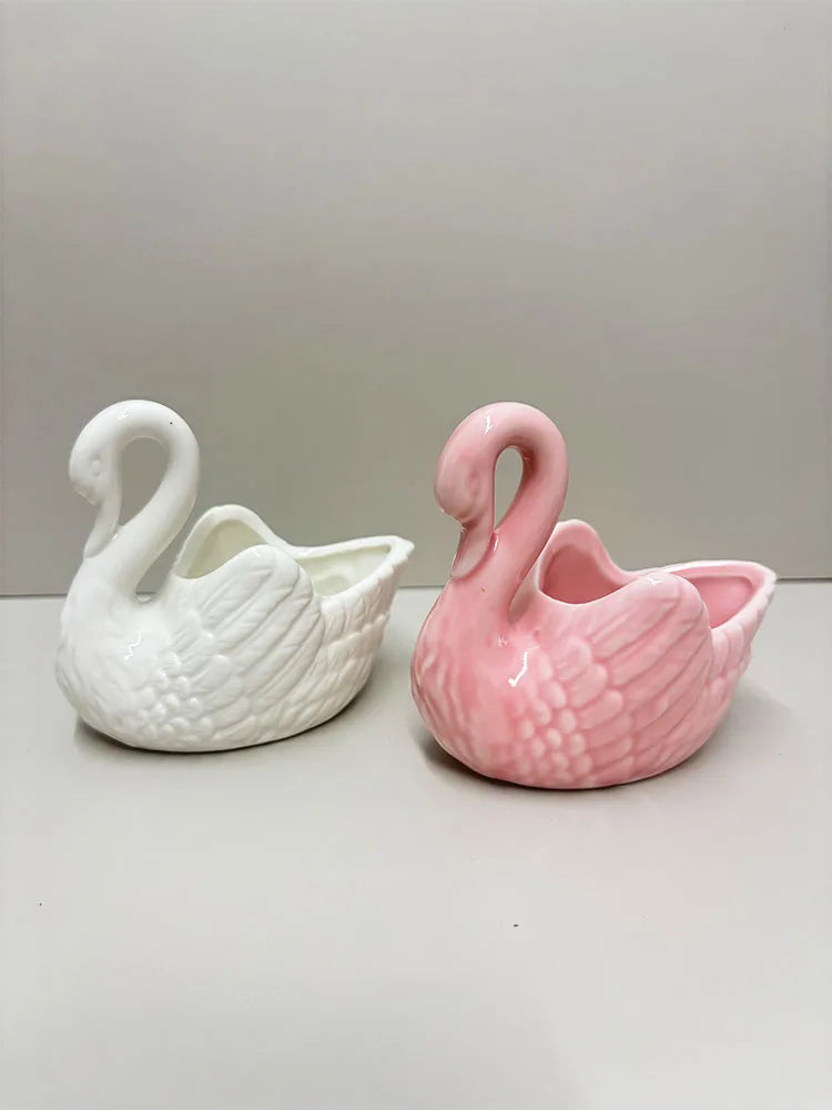 Ceramic Swan Decor Holder