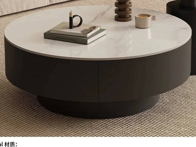 Modern Round Storage Coffee Table Set
