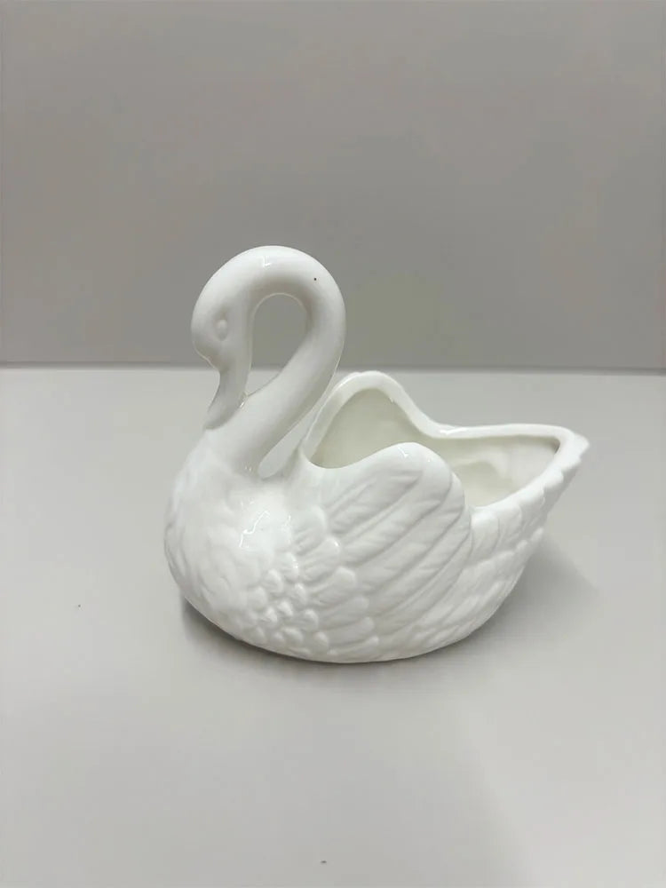 Ceramic Swan Decor Holder
