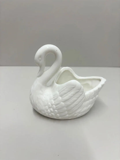 Ceramic Swan Decor Holder