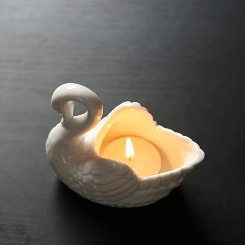 Ceramic Swan Decor Holder