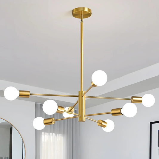 Modern Gold & Black Chandelier
