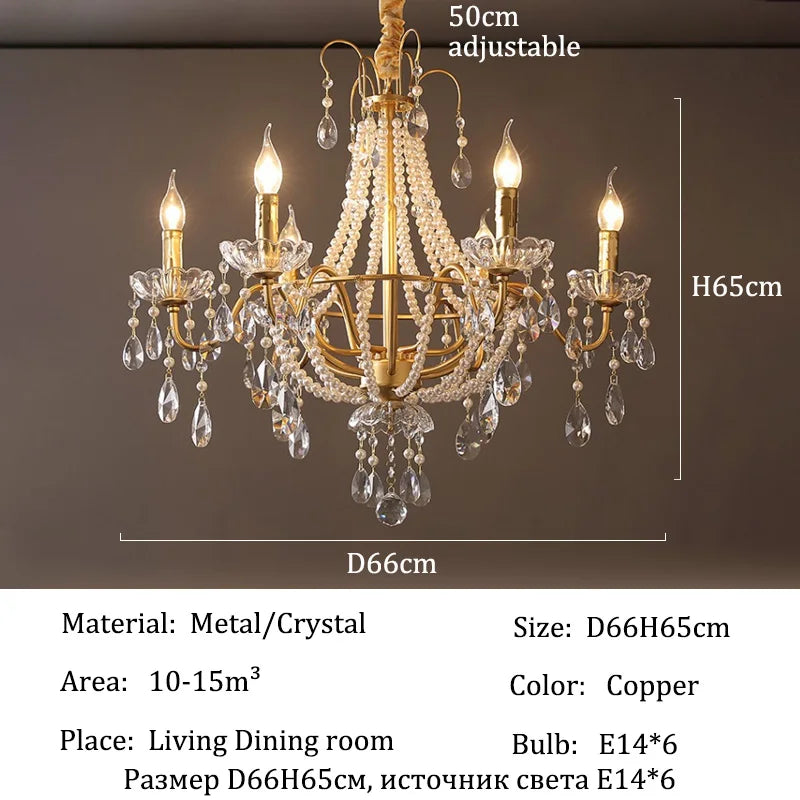 French Luxury Crystal Pendant Light