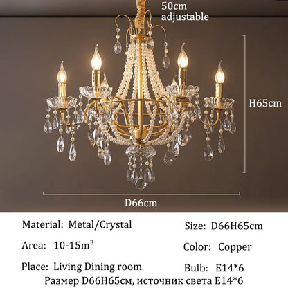 French Luxury Crystal Pendant Light