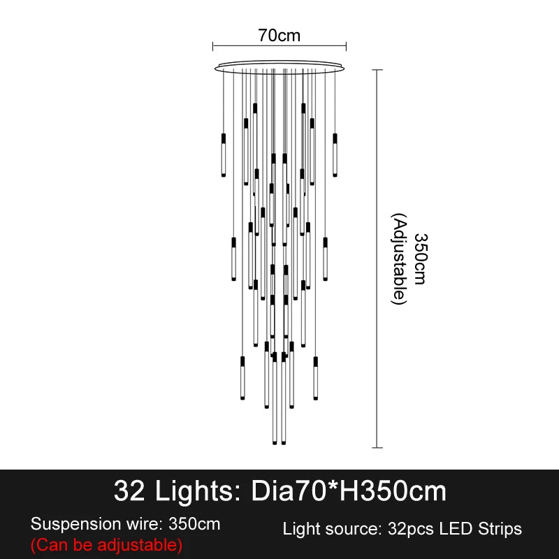 Modern Staircase LED Chandelier