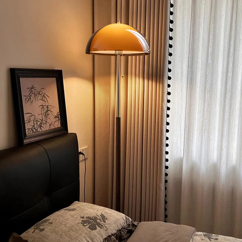 Vintage Amber Dome Floor Lamp