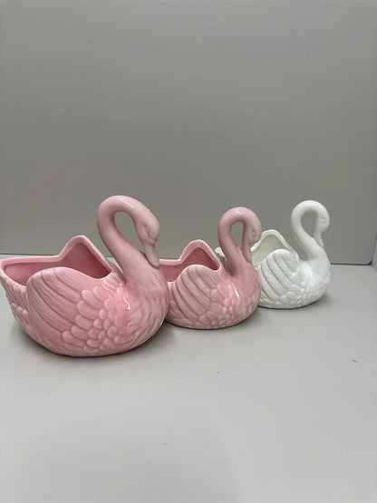 Ceramic Swan Decor Holder