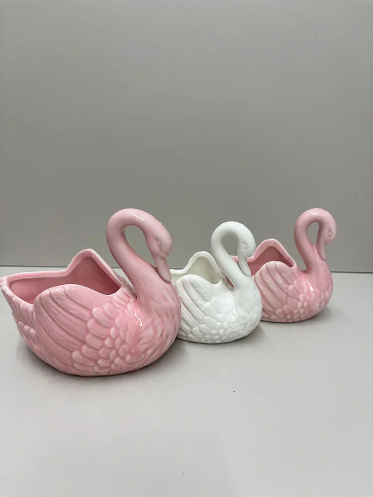 Ceramic Swan Decor Holder