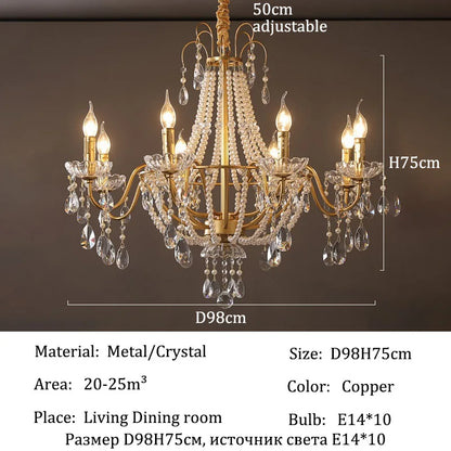 French Luxury Crystal Pendant Light