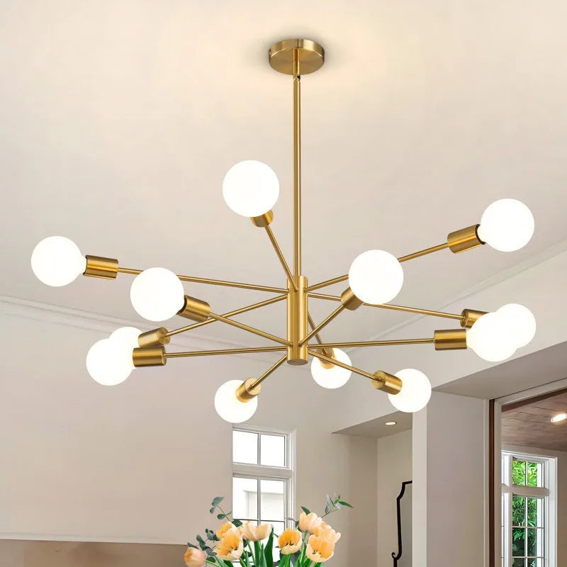 Modern Gold & Black Chandelier