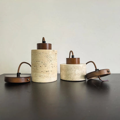 Modern Travertine Stone Pendant Light