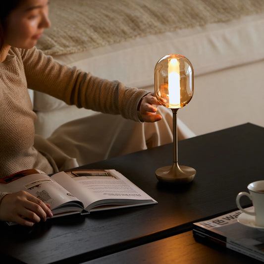Wireless Glass Table Lamp